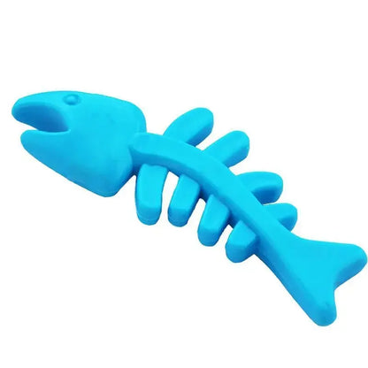 New 1PC Rubber Puppy Toy Fish Bone Shape Chewable Teething Dog Toy Bite Resistant Pet Supplies Random Color