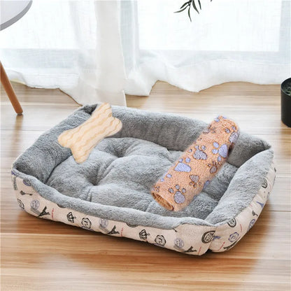 Autumn And Winter Warm Pet Dog Cat Universal Beds Soft Cushion Couch Bed for for Small Medium Dog Plush Cozy Puppy Nest Mat Pad