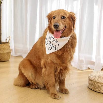 Sucado Style She Said Yes Best Dog Bandana for Wedding Engagement Announcement Gift Photo Prop Pet Scarf Accessories