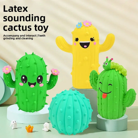 the CACTUS CRUNCH CHEW TOY - Cute Cactus Squeaky Pet Dog Interactive Chew Toy, Puppy Bite Resistant Thorn Tooth Cleaning Toy, Molar Chew Toys for Dogs, Supplies