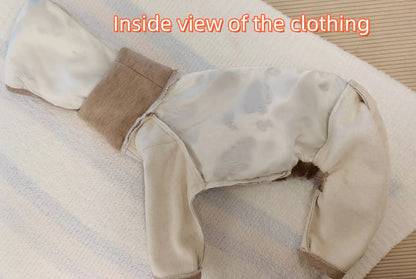 Hooded Leopard Sweater for Dogs in Winter Soft 4-legged False Two Fleece Coat for Greyhounds Warm High-neck Jumpsuit for Whippet