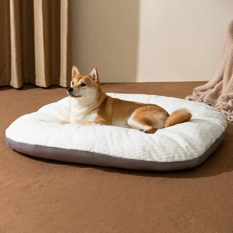 SRETNO Oval Shape Dog Beds Thicken Soft Cushion Removable Washable Dog Mat Winter Kennel Floor Cat Bed Pet Sleeping Mats chien