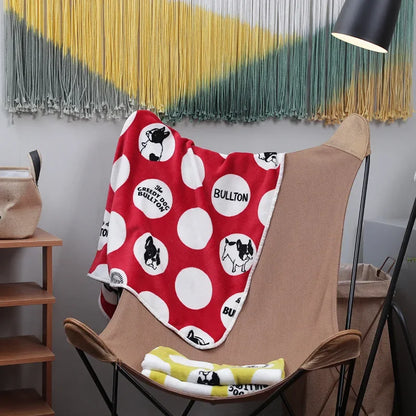 100x75cm Warm Pet Beds Cover Mat Thickened Coral Fleece Dog Blanket Soft BullDog Printed Quilt  Pet Sleeping Blanket Pet Mat