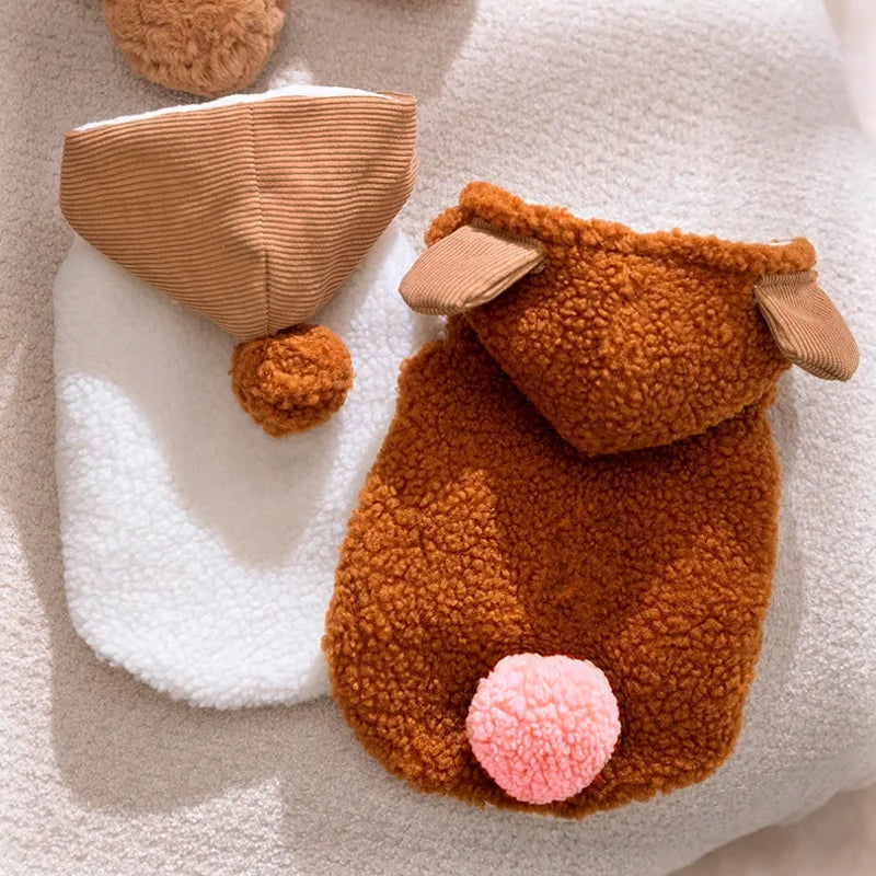 Winter Dog Coat Thick Warm Fleece Dog Jacket Pet Hooded Sweatshirt Chihuahua Bichon Dachshund Dog Clothes Kitten Puppy Overalls