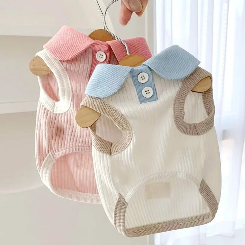 Summer Pet Dog Polo Shirt Breathable Dog Clothes Fashion Puppy Vest Cute Solid Cat Shirt Soft Pet Costumes Chihuahua Dog Clothes