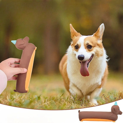 Dog Chew Toy Silicone Simulated Dachshund Modeling Squeaky Interactive Puppy Toy Bite Resistant Dog Accessories