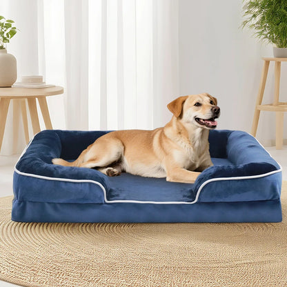 Extra large orthopedic dog bed washable sofa bed, support foam pet sofa bed, removable pet dog sofa and dog bed for all seasons