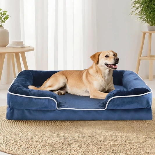 Extra large orthopedic dog bed washable sofa bed, support foam pet sofa bed, removable pet dog sofa and dog bed for all seasons