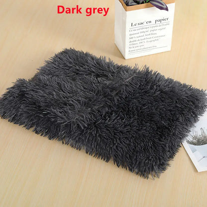 Fluffy Mat Long Plush Pet Blanket Cat Sleeping Mats Puppy Winter Warm Thin Kennel Cushion Soft Covers for Large Dogs Mattress