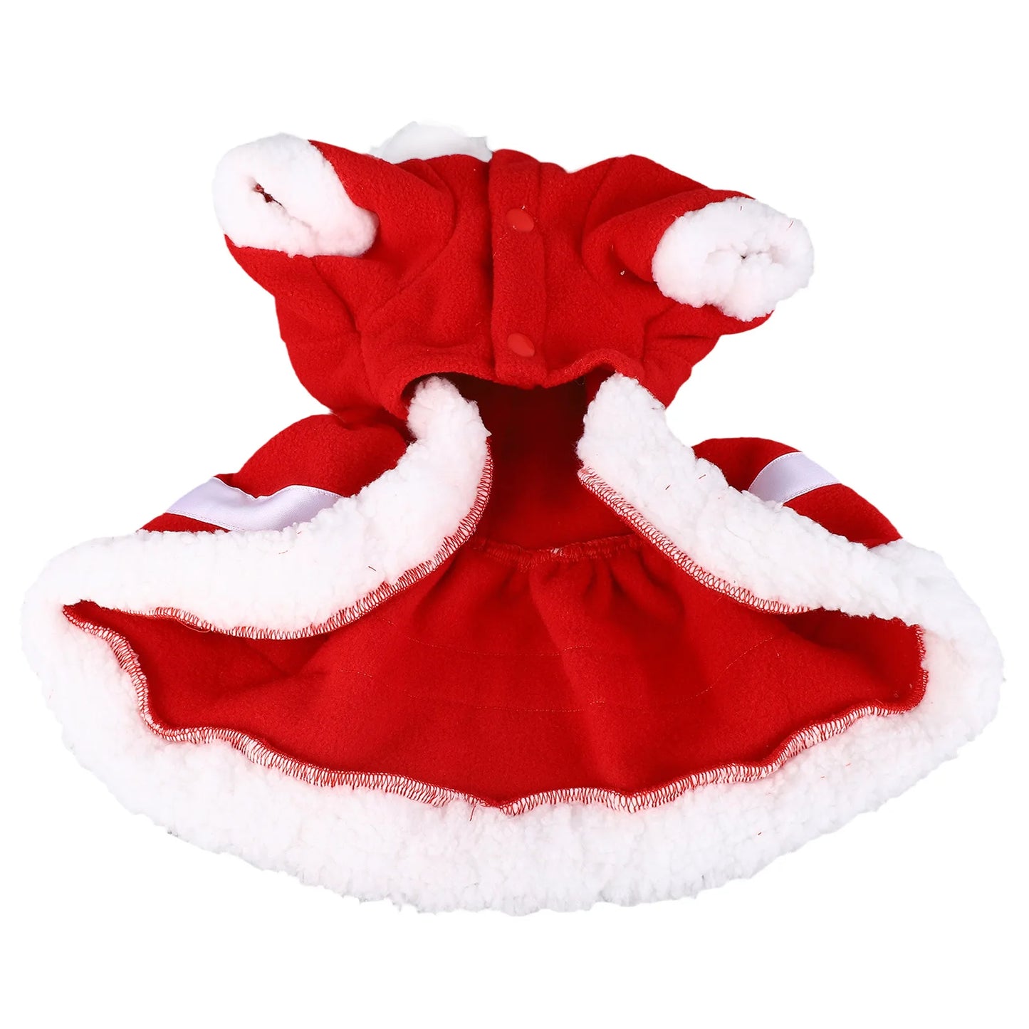Dog Christmas Dress Doll Collar Thickening Comfortable Warm Cute Puppy Holiday Dress Costume with Bell for Party Cosplay