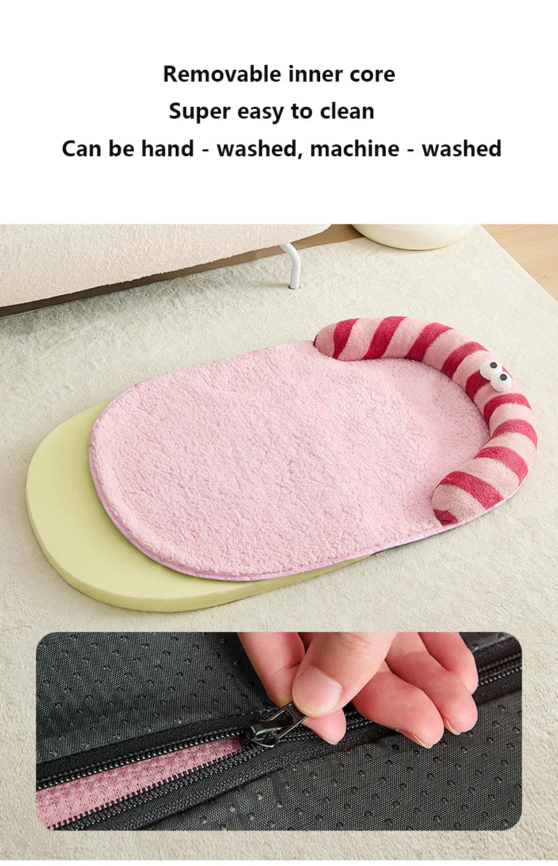 All-Season Removable Washable Pet Bed - Orthopedic Cushion for Teddy/Corgi & Small/Medium Dogs with Cat-Friendly Design