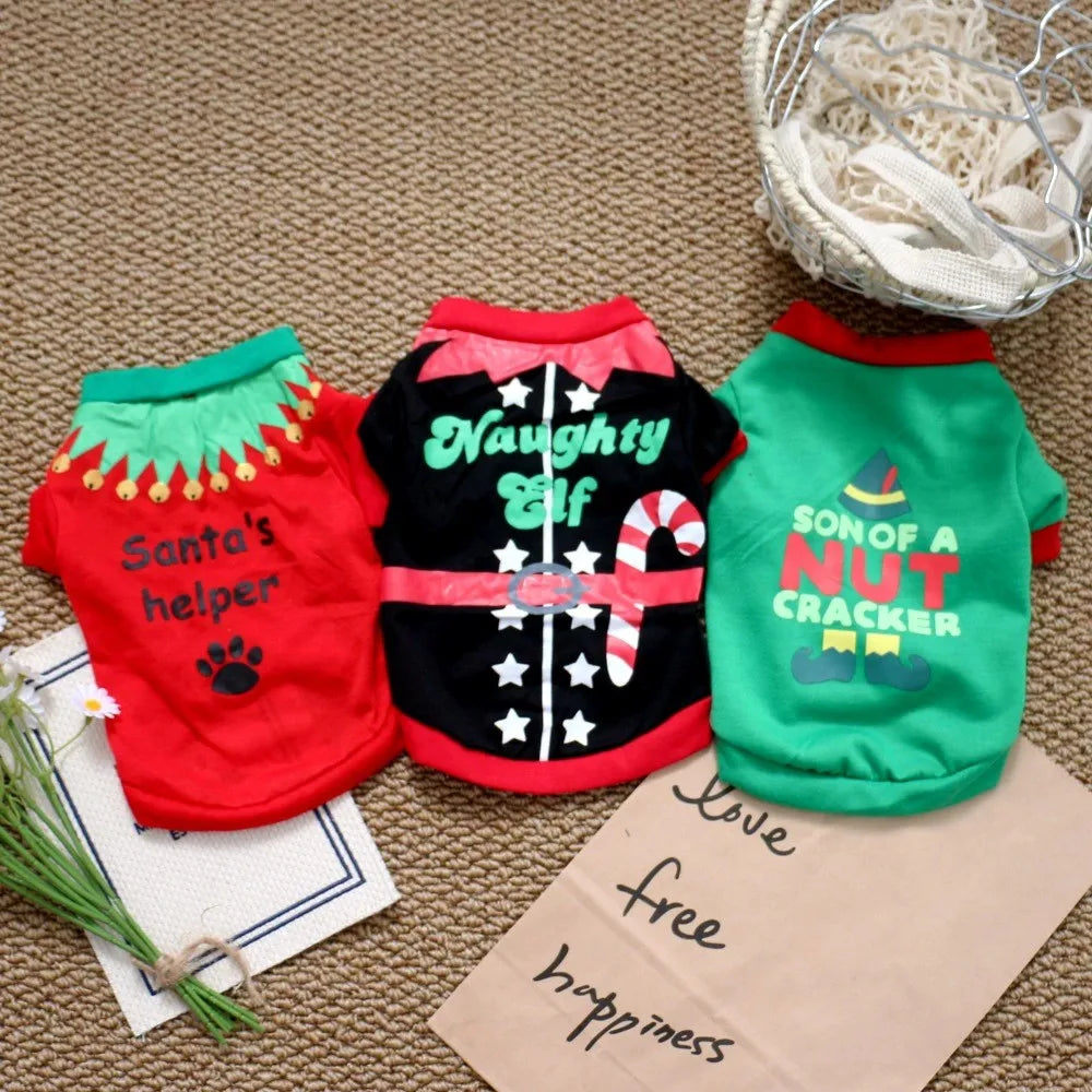 Factory direct sales of dog clothes, Christmas clothing, t-shirts, teddy bears, Pomeranians, holiday parties, pets