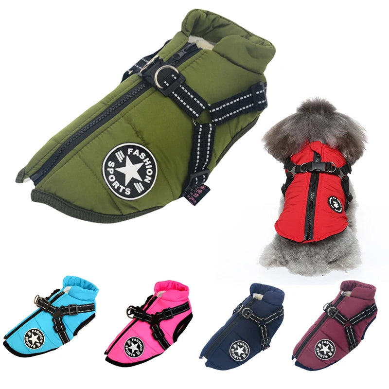 the BIGPAW ARMOR JACKET - Large Pet Dog Jacket with Harness, Winter Warm Dog Clothes for Labrador, Waterproof Big Dog Coat, Chihuahua/French Bulldog Outfits