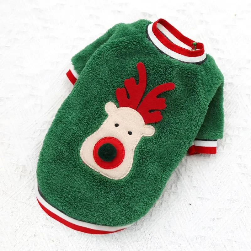 the YULEPAW WINTER COAT - Dog Christmas Clothes, Winter Warm Pet Clothes for Small/Medium Dogs, Elk Santa Claus Dog/Cats Coat Hoodies, Christmas Dogs Costume