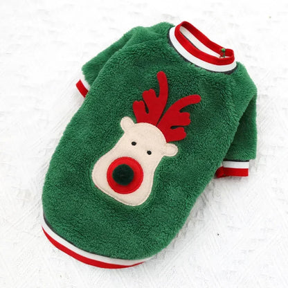 the YULEPAW WINTER COAT - Dog Christmas Clothes, Winter Warm Pet Clothes for Small/Medium Dogs, Elk Santa Claus Dog/Cats Coat Hoodies, Christmas Dogs Costume
