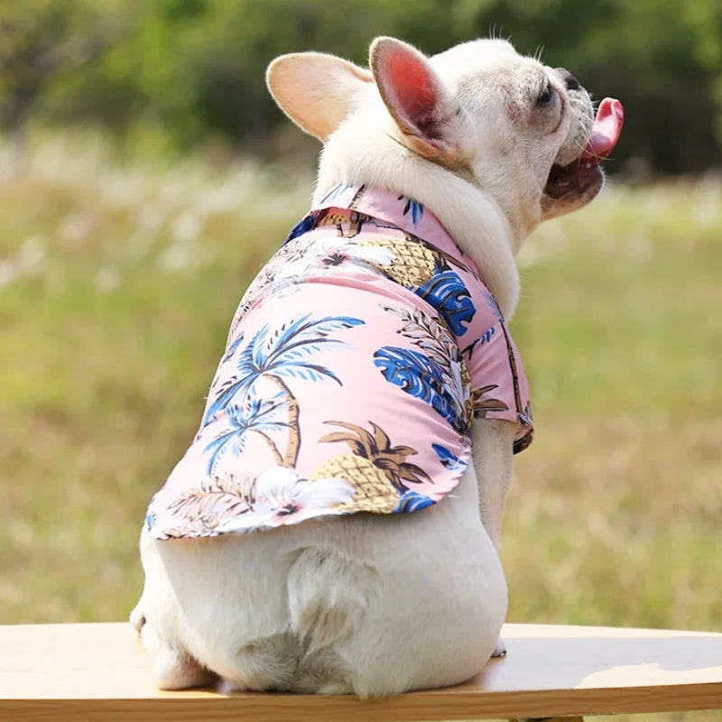 Summer Pet Dog Clothes Cool Beach Hawaiian Style Dog Cat Shirt Breathable Dog T-Shirts Chihuahua Dog Costumes Pet Puppy Clothing