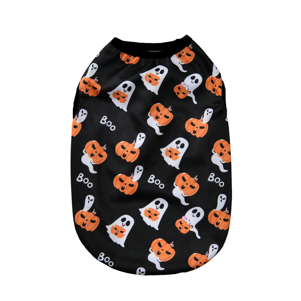 Dog Clothes For Small Medium Dogs Cats Halloween Pumpkin Paw Print Puppy Vest Coat Chihuahua Yorkies Costumes Pet Party Clothing