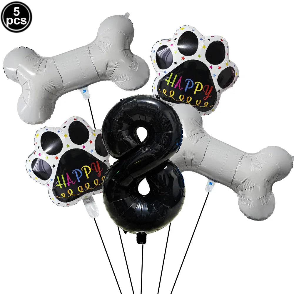 Dog Balloon Corgi Husky Puppy Foil Balloon Dog Paw Ballon Paw Print Balloons Dog Balloon for Puppy Birthday Decorations Supplies