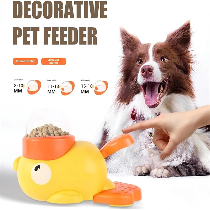 1PCS 2In1 Dog Cat Interactive  Treat Puzzle Toy  Slow Feeder Duck Shape  IQ Training Aid For Small Medium Pets Reduces Bloating