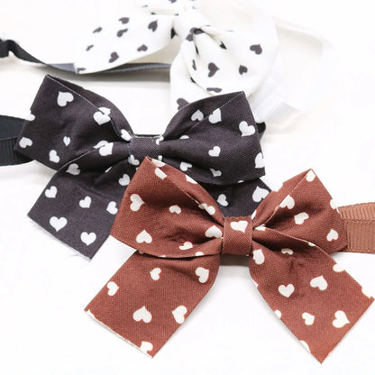 20PCS Fashion Dog Bow Ties Heart Print Adjustable Pet Bows For Dogs Small Dog Bowties Pet Collars Accessories Puppy Necklaces