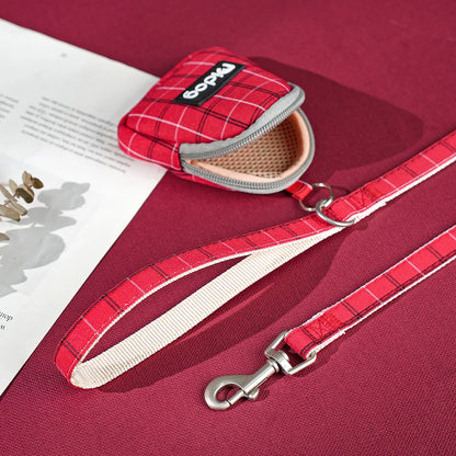 the BREEZEWALK HARNESS SET - Breathable Dog Harness/Leash Bag Set, Winter Warm Dog Fur Harnesses/Vest, Pet Walking Rope with Garbage Bag for Small/Medium Dogs