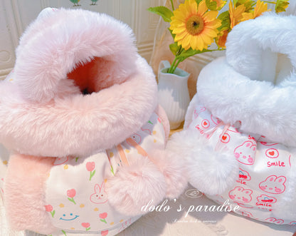 Pet Carriers Travel Products Cat Teddy Puppy Winter Fur Collar Dog Backpack Out  Chest Bag Thickening Warmer  accessories