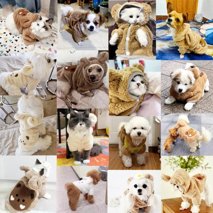 Winter Dog Clothes for Small Medium Dogs Hoodies Cute Print Puppy Sweatshirts Luxury Cat Hoodies Pet Pullovers Chihuahua Clothes