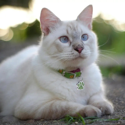 Cat Dog Paw Print Dog Cat Tags Personalized Anti-Lost Pet Glitter Pendant Exquisite with Hook Pet Collar Tag Pendant Kitten