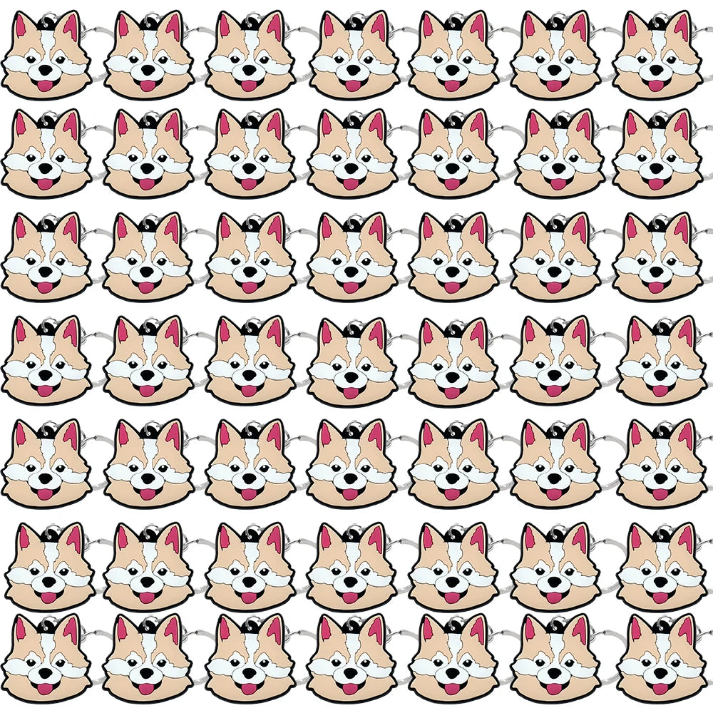 50PCS Cute Animal Keychain knife Ducks Dogs Cats Keyring for Women Men Kids Handbag Cool Car Key Accessories Friends Key Gifts