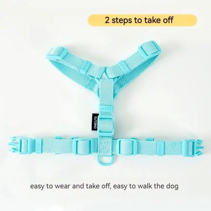 Adjustable Dog Harness Collar Leash Set Macarone Color, Reflective Small Dog Accessories for Puppy & Cat Supplies, Pet Walking