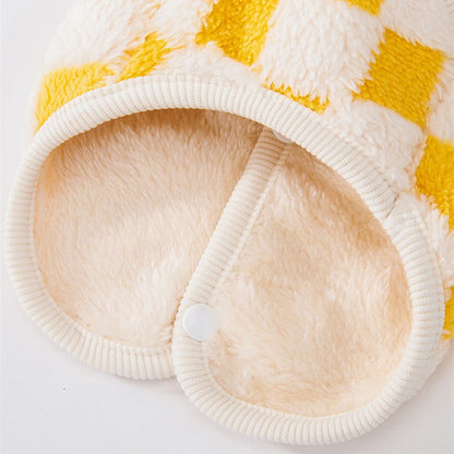 Winter Cat Dog Clothes with Buckle Sweet Bear Print Pet Plush Sweater for Small Dogs Pomeranian Chihuahua Puppy Button Jacket