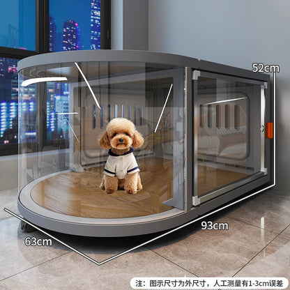 the GALAXY DOGHOUSE - New Kennel Luxury Villa, Pet Dog Cage, Small Dog Indoor Household Large Space Dog Villa with Wheels