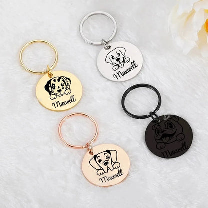Customized Photo Pet Dog Cat Keychain I Love Dog Glass Cabochon Mini Personalize Pendant Keyring Car Key Man Women Souvenir Gift