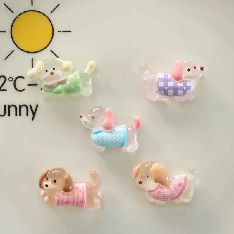 5pcs Cartoon transparent long dog Fridge Magnet Photo Wall message board Bulletin board decoration Magnetic stickers Home Decor
