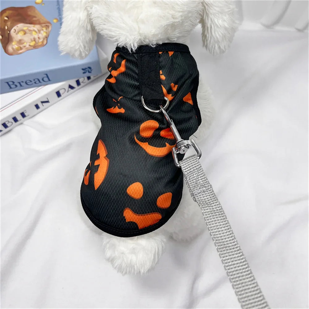 the CREEPYCUTE MESH COSTUME TEE - Summer Cat/Dog Vest, Mesh Breathable Pet Clothes for Small Dogs, Chihuahua, Yorkshire, Puppy/Kitten Halloween Cosplay Costume