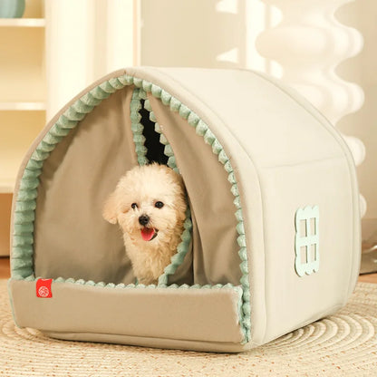 Winter Warm Small Dog House Closed Pet Winter Kennel House Cat Nest Four Seasons Universal
