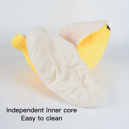 Creative Banana Cat Bed House Funny Cute Cozy Cat Mat Beds Warm Durable Portable Pet Basket Kennel Dog Cat Cushion