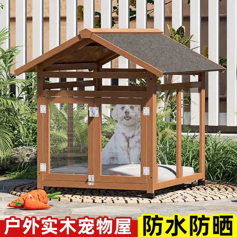 the ZEN DOGHOUSE - Doghouse Outdoor Warm and Rainproof Four-Season Universal Dog Cage, Outdoor Pet Nest Villa, Small Medium and Large Dog Sleeping