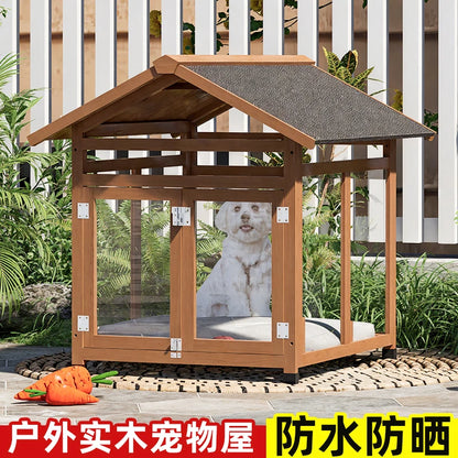 the ZEN DOGHOUSE - Doghouse Outdoor Warm and Rainproof Four-Season Universal Dog Cage, Outdoor Pet Nest Villa, Small Medium and Large Dog Sleeping