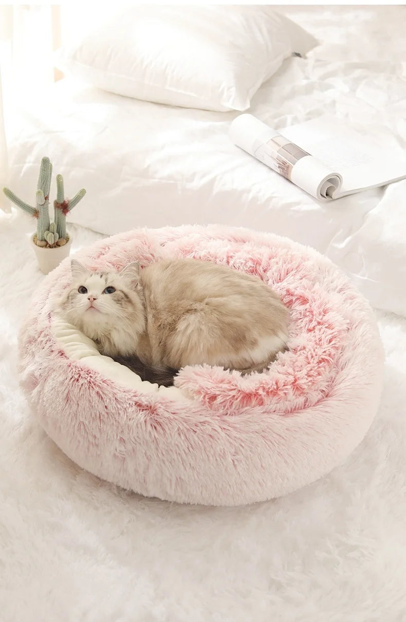 Cat Litter Crystal Plush Dog Kennel Plush Pet Kennel Shipping Deep Sleep Half Pack Warm Vacuum Round