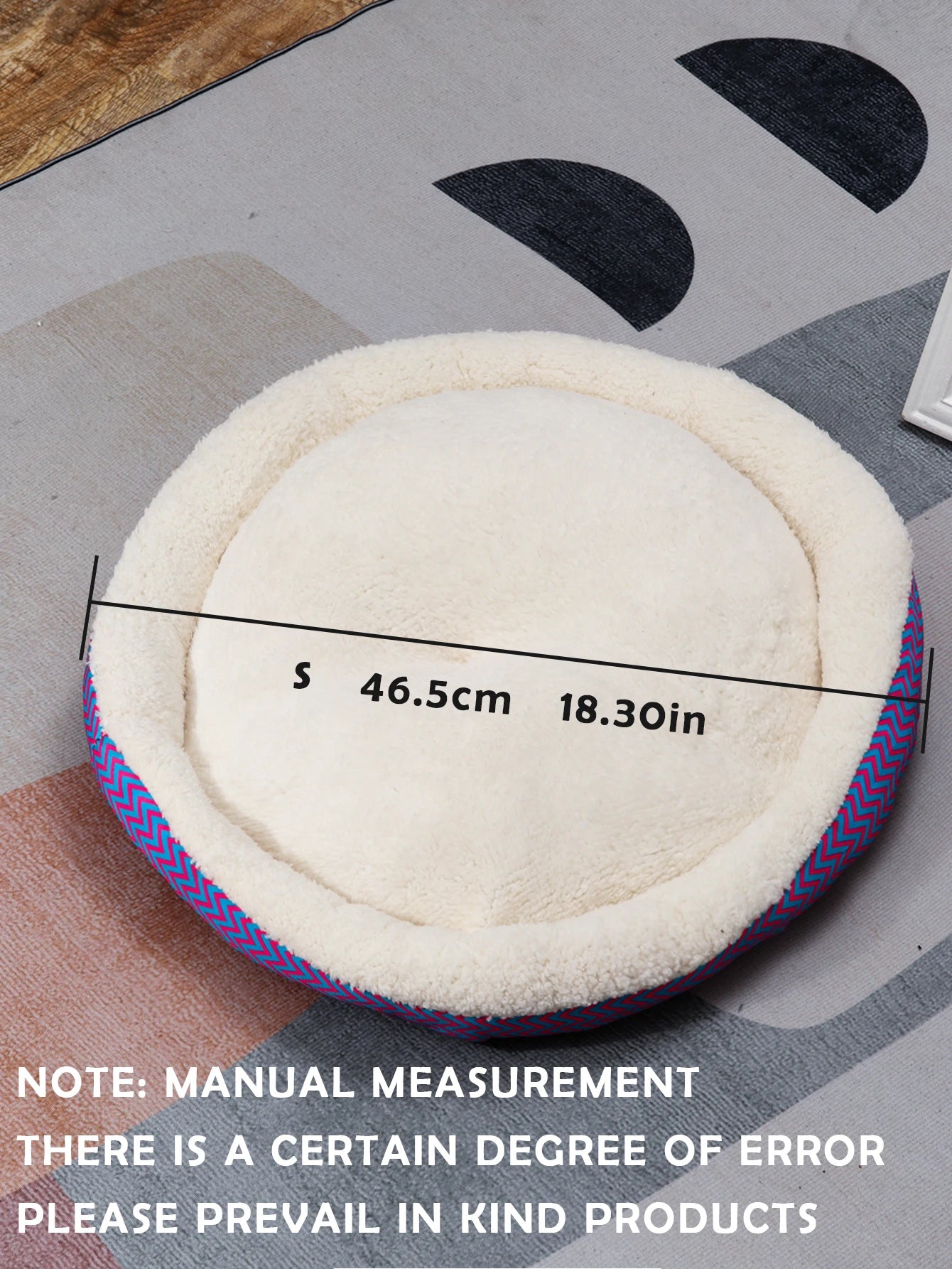 Winter Round Warm Dog Sofa Bed Pets Supplies Canvas Stripe Mat Plush Cats Nest Mat Dog Basket Pet Soft Cushion Machine Washable