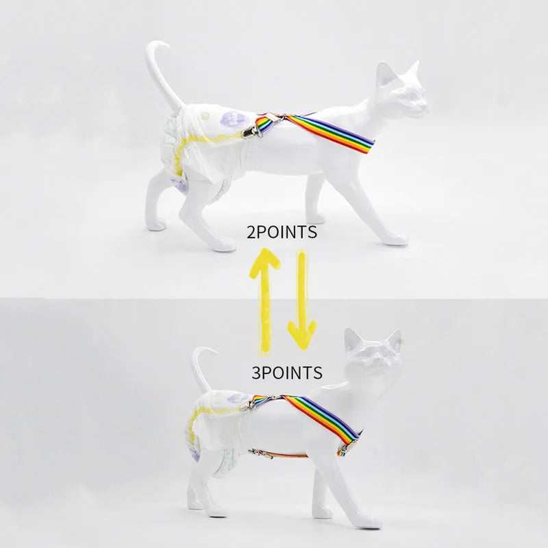 the PAWSECURE DIAPER & BELLY BAND SUSPENDERS - Dog Diaper Suspenders Adjustable Harness Doggie Diapers Suspenders Female Belly Bands for All Dogs Pet Pant Skirt Clothes Keeper