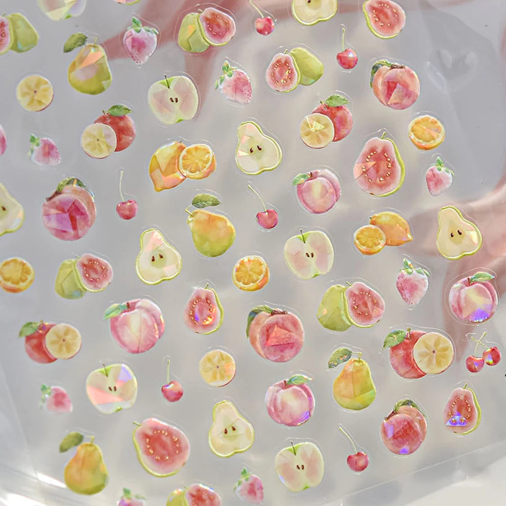 Colorful Balloon Cute Puppy Flower Cherry Bowknot Love Happy Dog Animal Self Adhesive Nail Art Sticker Decoration Manicure Decal