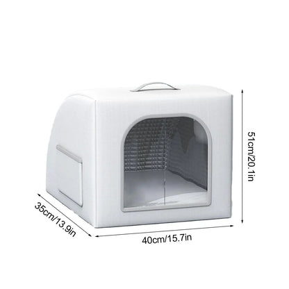 the COOLING CAVE - Doghouse with Cooling, Foldable Pet Cooling Shelter for Dogs/Cats with 8 Ice Bags, Doghouse for Farm, Backyard, Living Room, Front Door