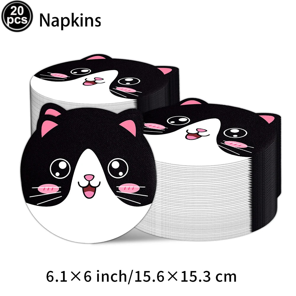 20pcs Cartoon Dog Disposable Napkins Dog Decoration Paw Prints Dog Themed Kids Birthday Party Baby Bath Decoration Supplies