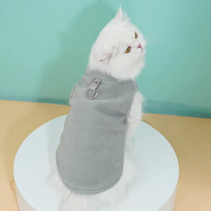 Pet Fleece Vest with Soft and Warm Fleece Sleeveless Design Unconstrained Forelimbs Autumn and Winter Warm Pet Clothing