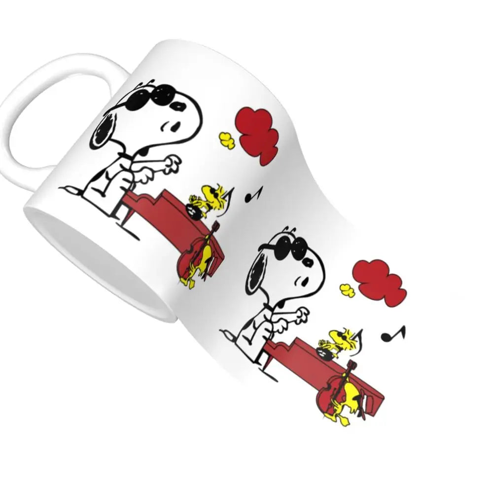 Manga Snoopy Woodstock Cartoon Dog Coffee Mug DIY Customized Ceramic Tea Milk Mug