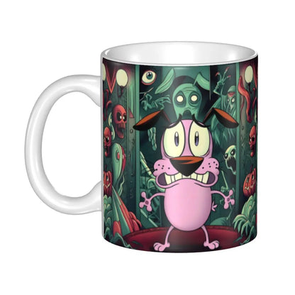 Personalized C-Courage The Cowardly Dog Coffee Mug DIY Ceramic Milk Tea Mug Cup