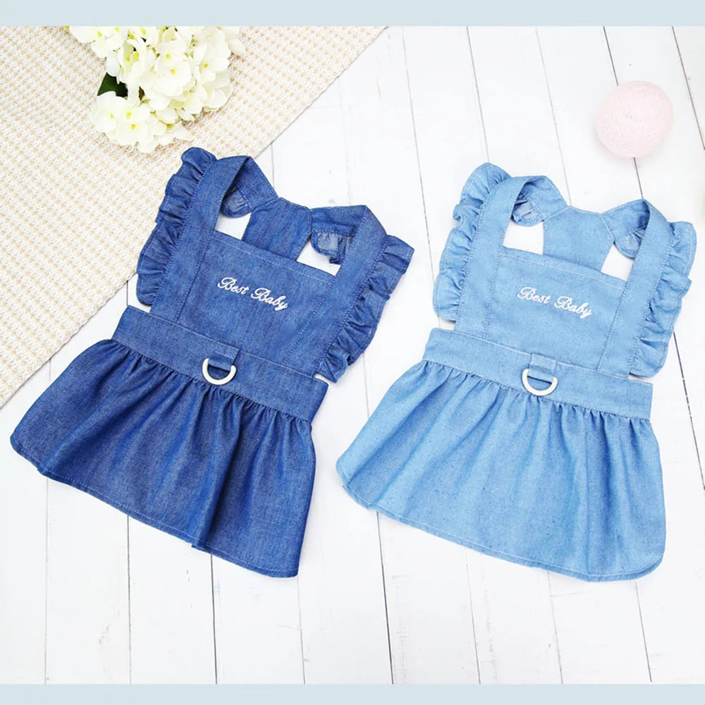 the BEST BABY - Dog Dress Puppy Luxury Skirt, Dog Clothes Princess Dresses, Wedding Evening Dress, Tutu Skirt Denim Skirt, Small Dogs Clothing
