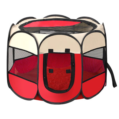 Folding Pet Tent Dog House Camping Accessories Pet Cage Octagonal Cage Fence Outdoor Playpen Puppy Shelter